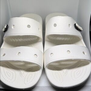 CROCS Sandals White Women’s Size 7 Pre-owned Slide On.